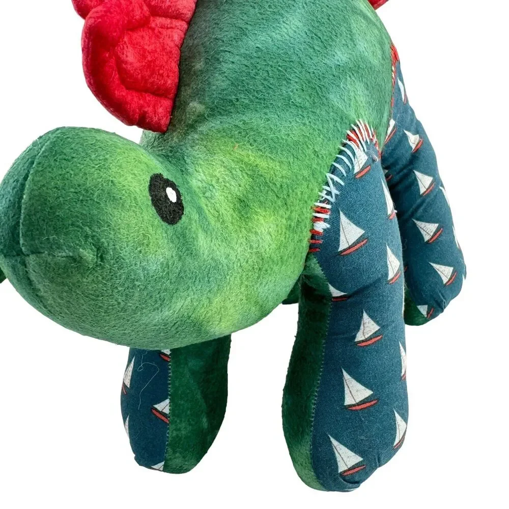 Handmade Hand Woven, Hand Dyed Two Dinosaurs Stuffed Animal Plush Toy Kids Room